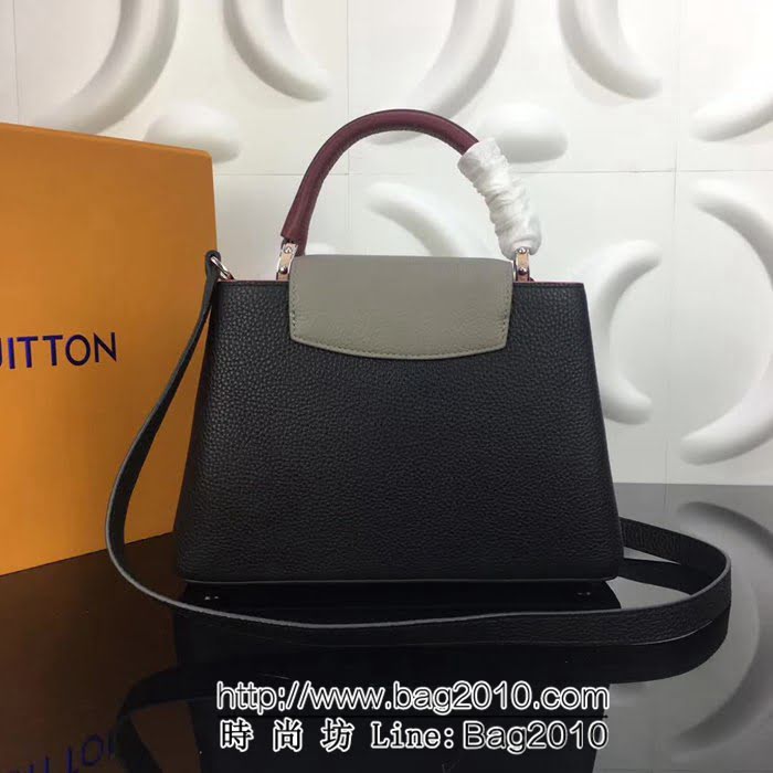 路易威登LV頂級原單M94517黑配粉灰 經典Capucines BB手袋 YDH1680